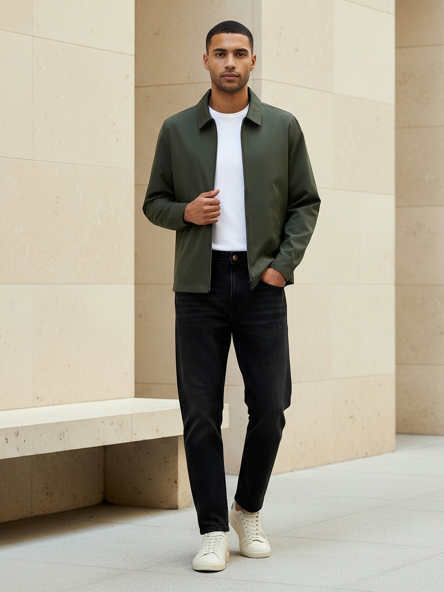 Men Regular Fit Collared Jacket