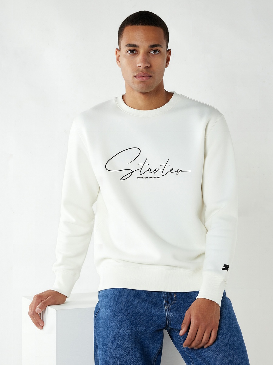 Men Regular Fit Logo Print Sweatshirt