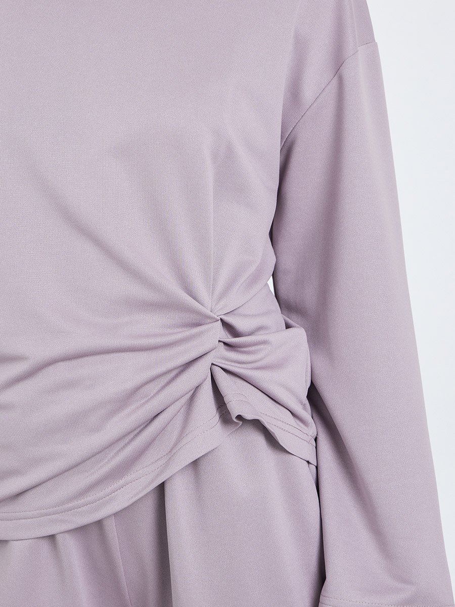 Women Knot Front Top and Wide Leg Joggers Co-Ords