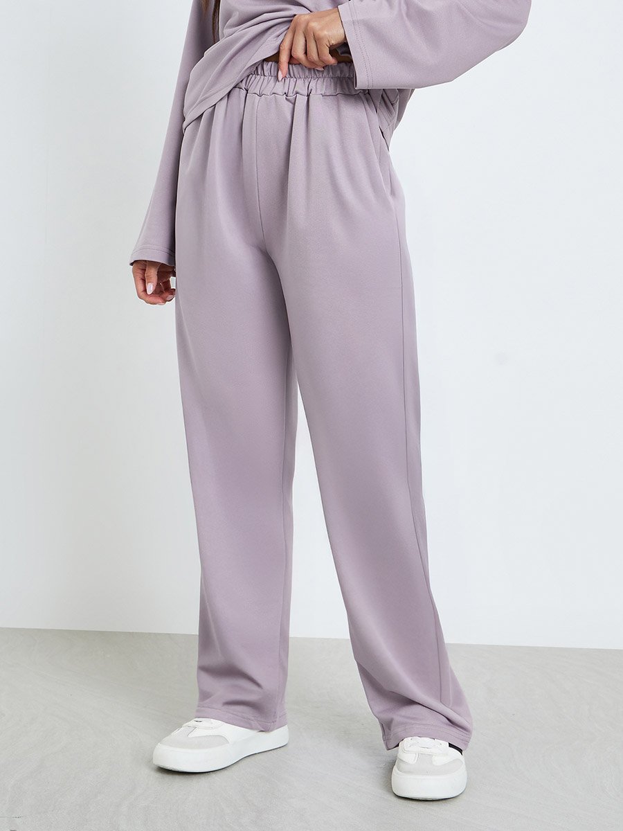 Women Knot Front Top and Wide Leg Joggers Co-Ords
