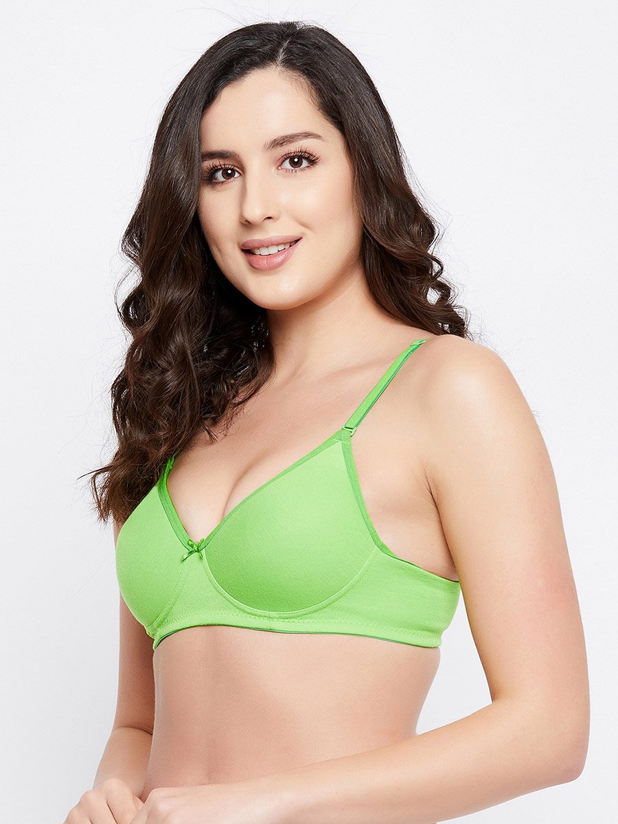 Cotton Push-Up Padded Non-Wired Demi Cup Multiway T-shirt Bra