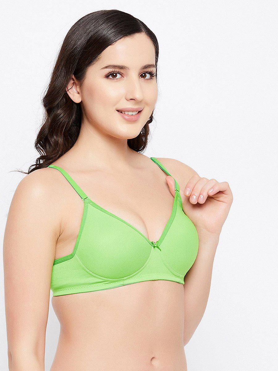 Cotton Push-Up Padded Non-Wired Demi Cup Multiway T-shirt Bra