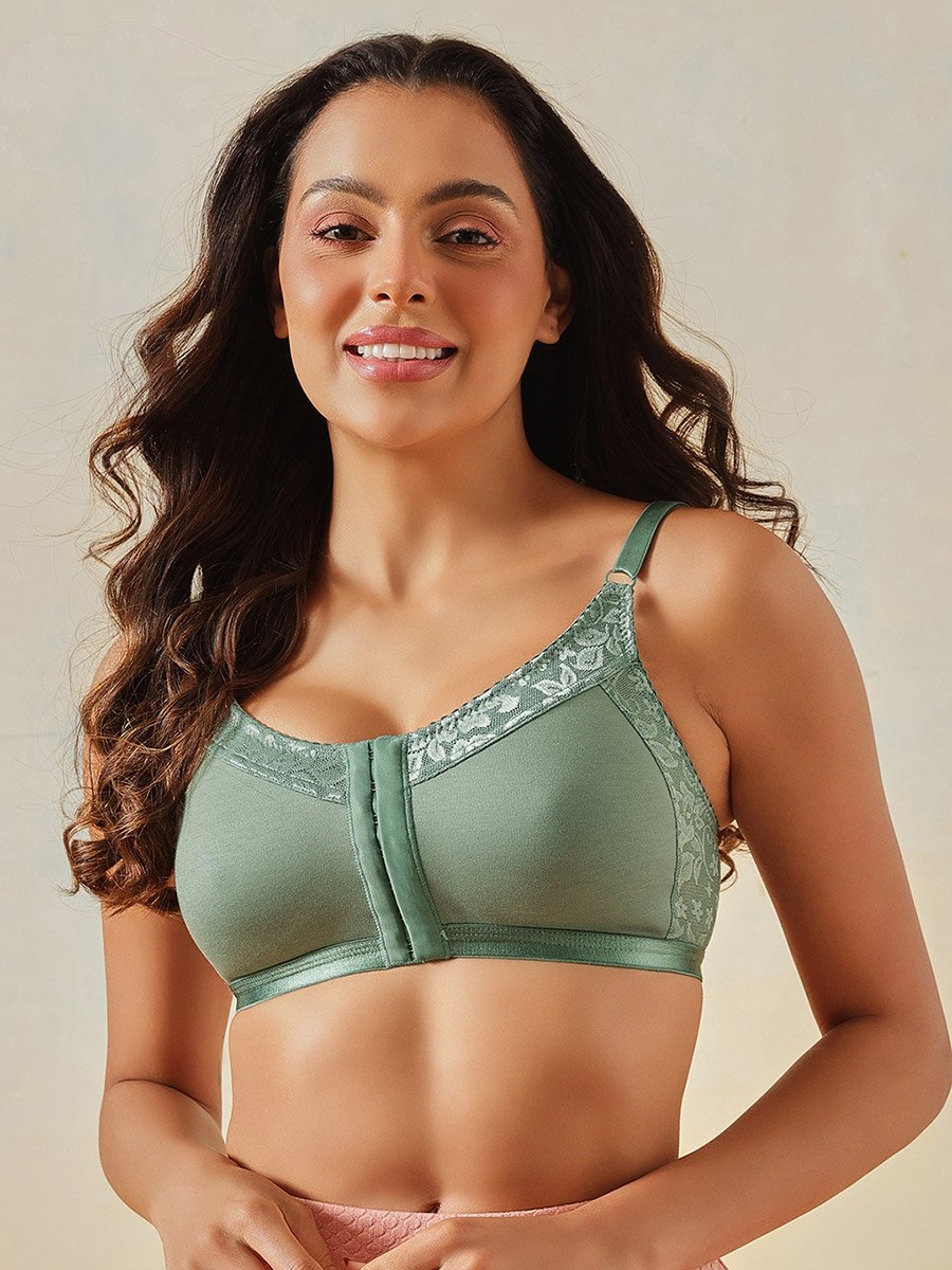 Cotton Non-Padded Non-Wired Easy-On Front Open Bra