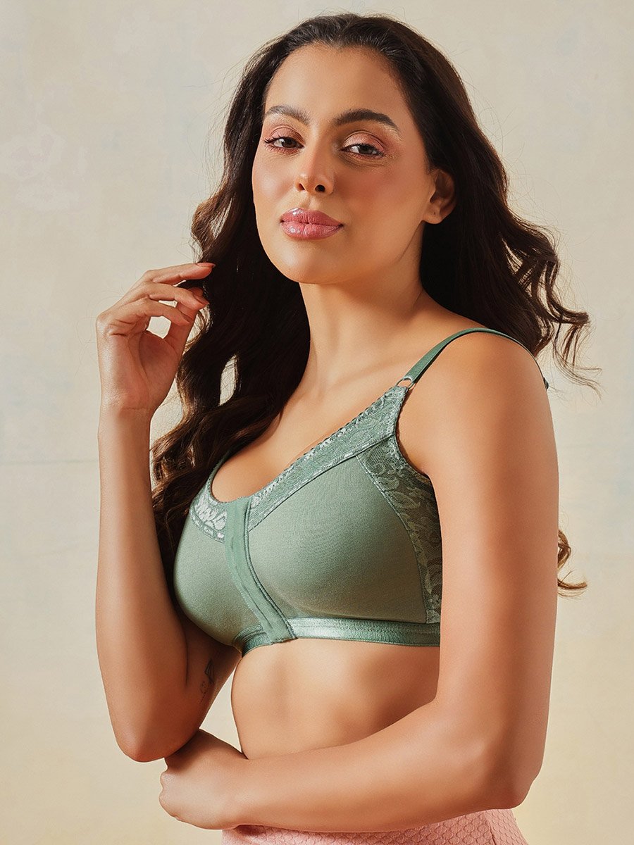 Cotton Non-Padded Non-Wired Easy-On Front Open Bra