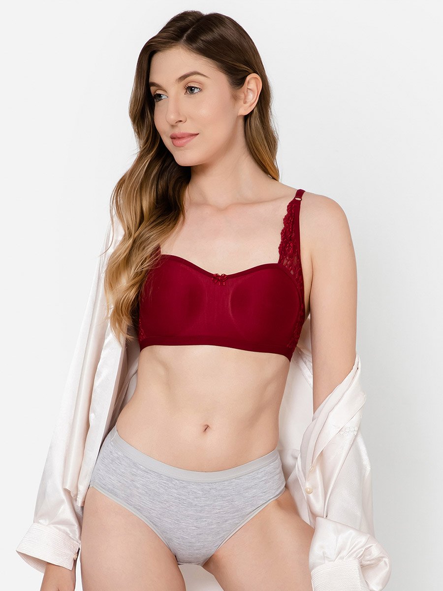 Non-Padded Non-Wired Full Coverage Spacer Cup Balconette T-Shirt Bra