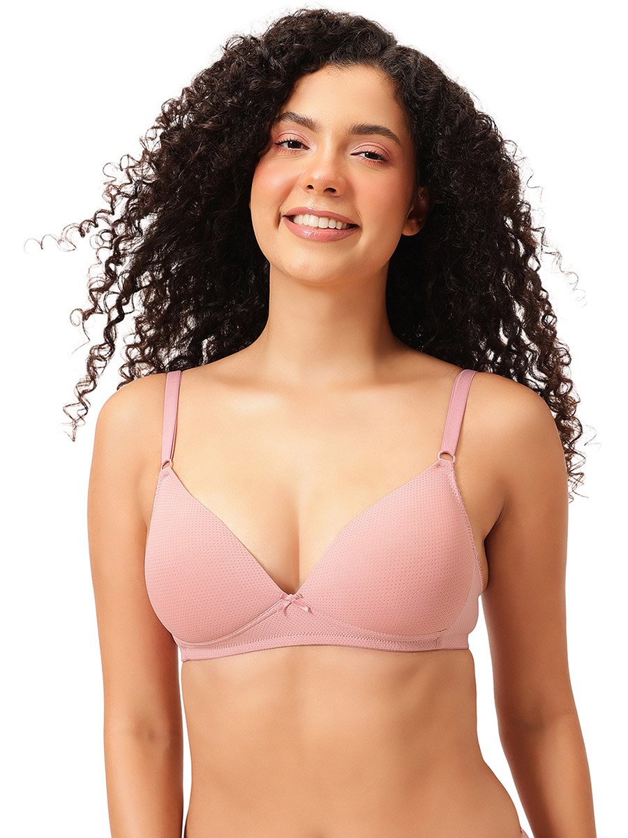 Padded Non-Wired Demi Cup Plunge Bra