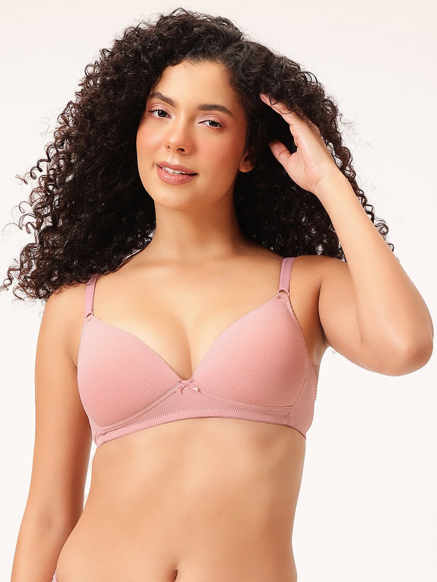 Padded Non-Wired Demi Cup Plunge Bra
