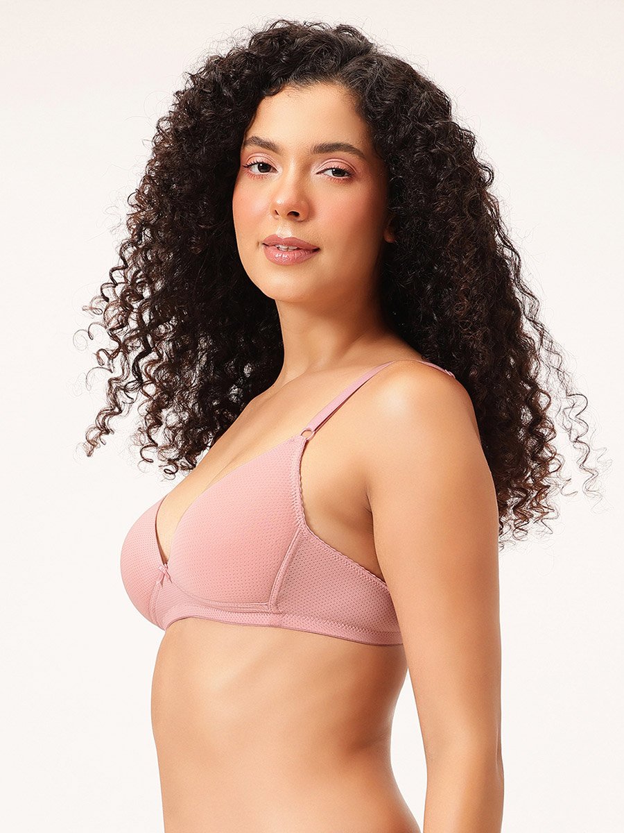 Padded Non-Wired Demi Cup Plunge Bra