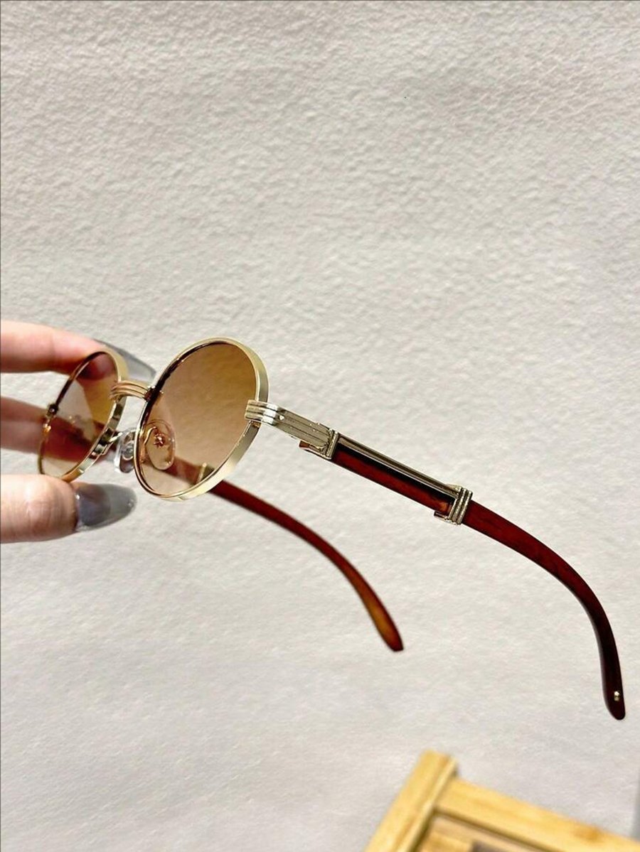 Golden Frame Oval Sunglasses