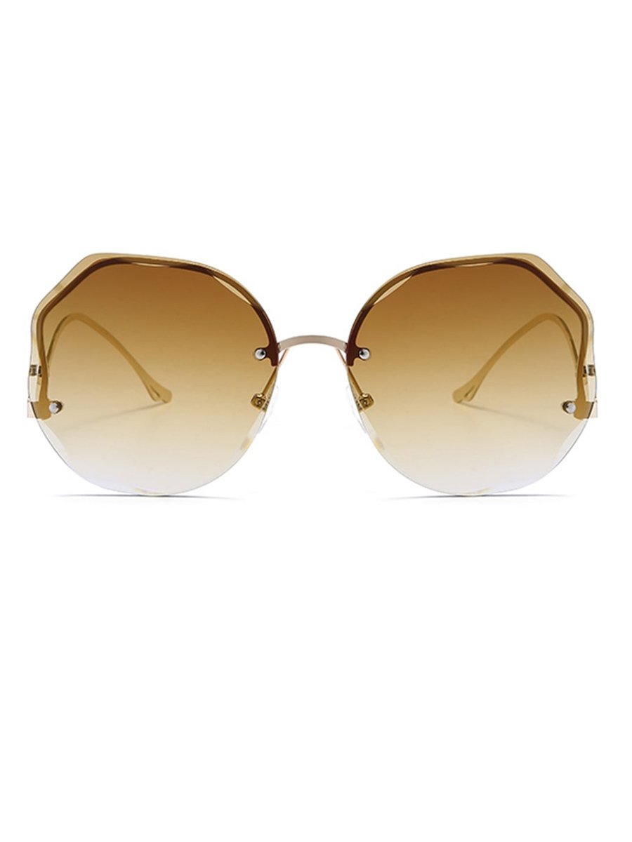 Brown Asymmetric Square Sunglasses
