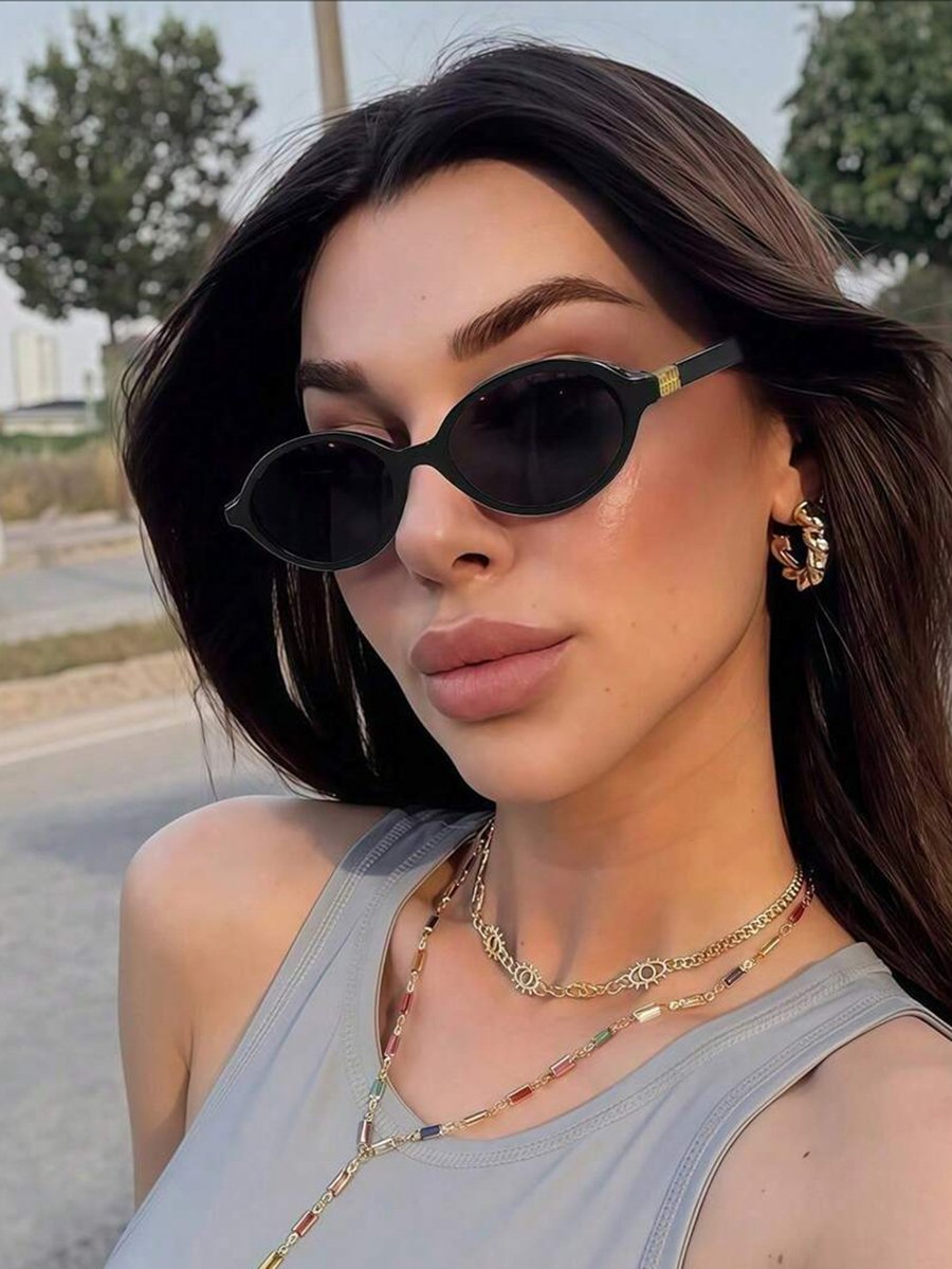 Black Oval Sunglasses