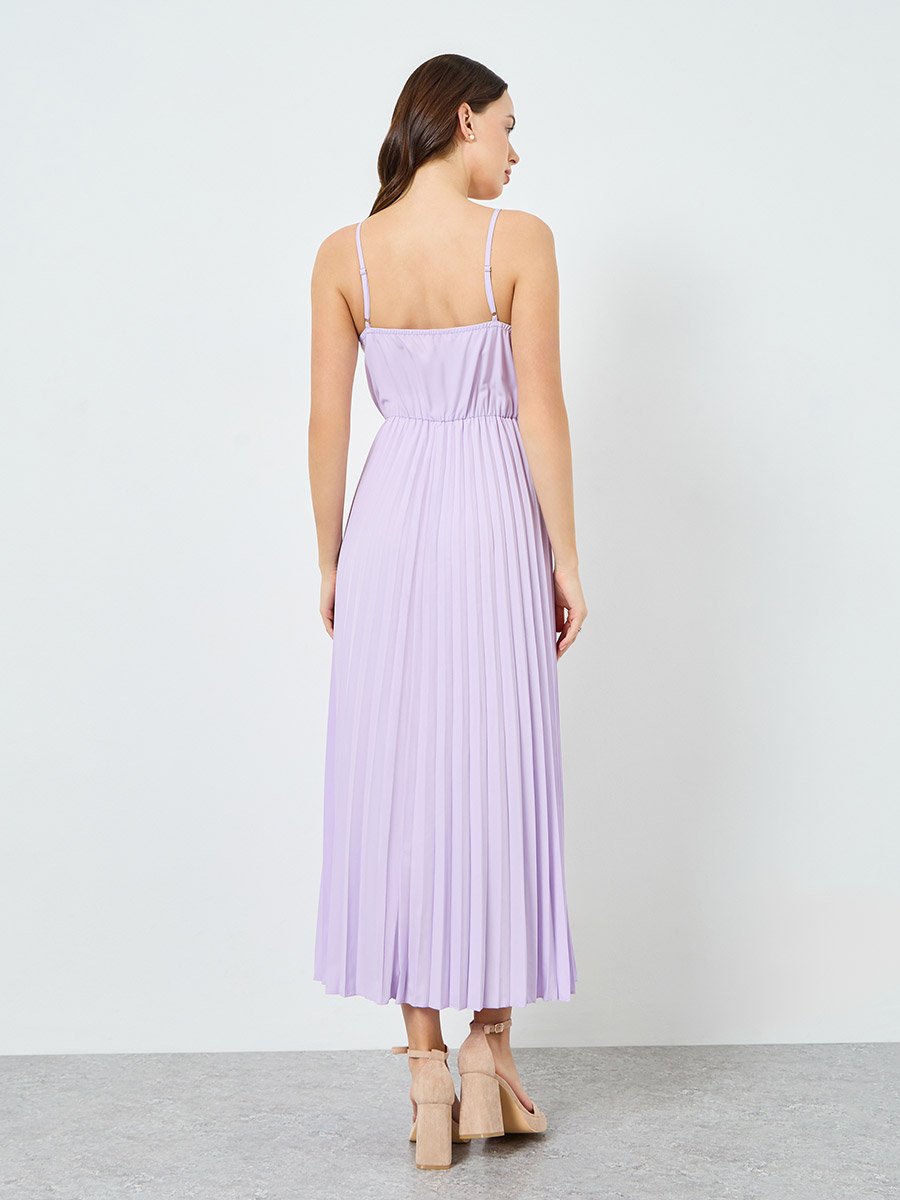 Women Lilac Big Flower Detail Sleeveless Maxi Dress
