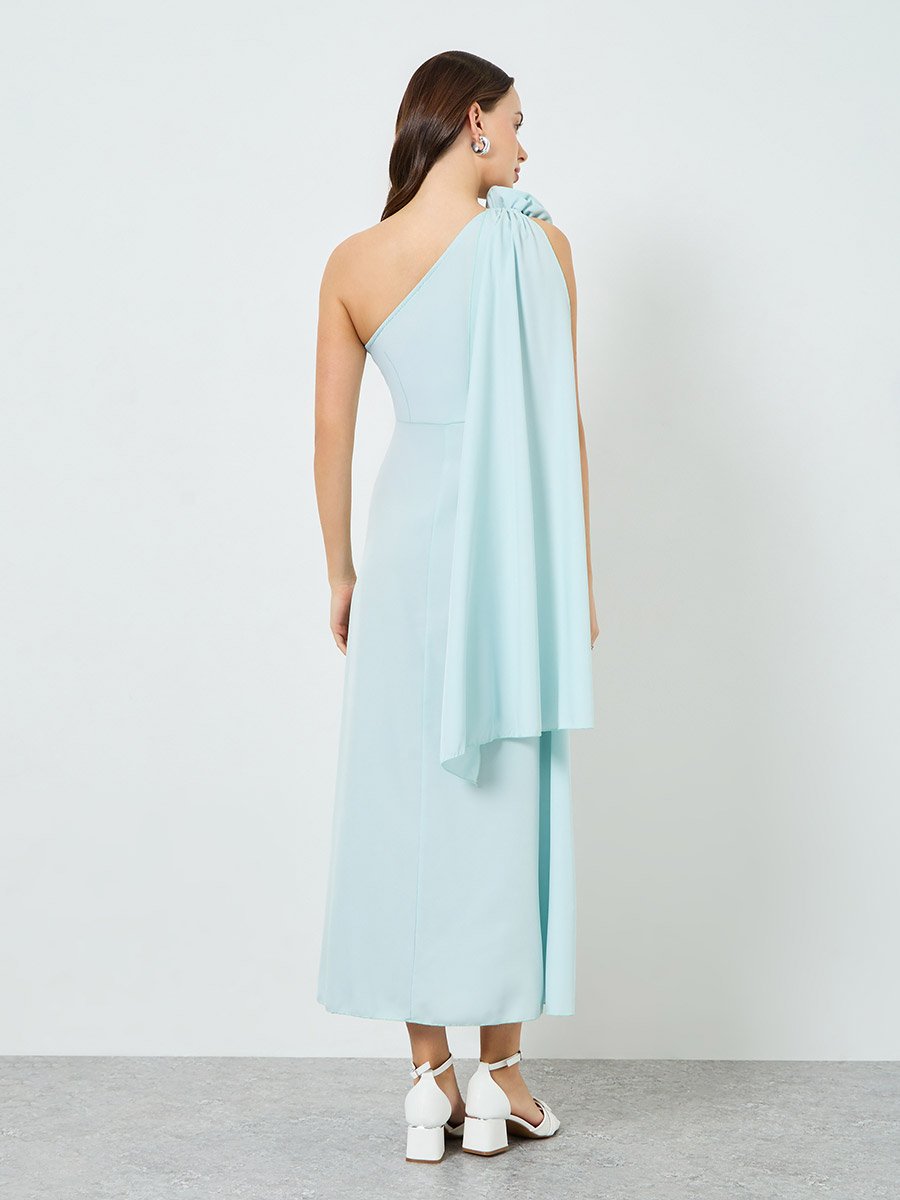 strapless open back dress Seranella One Shoulder Maxi Dress