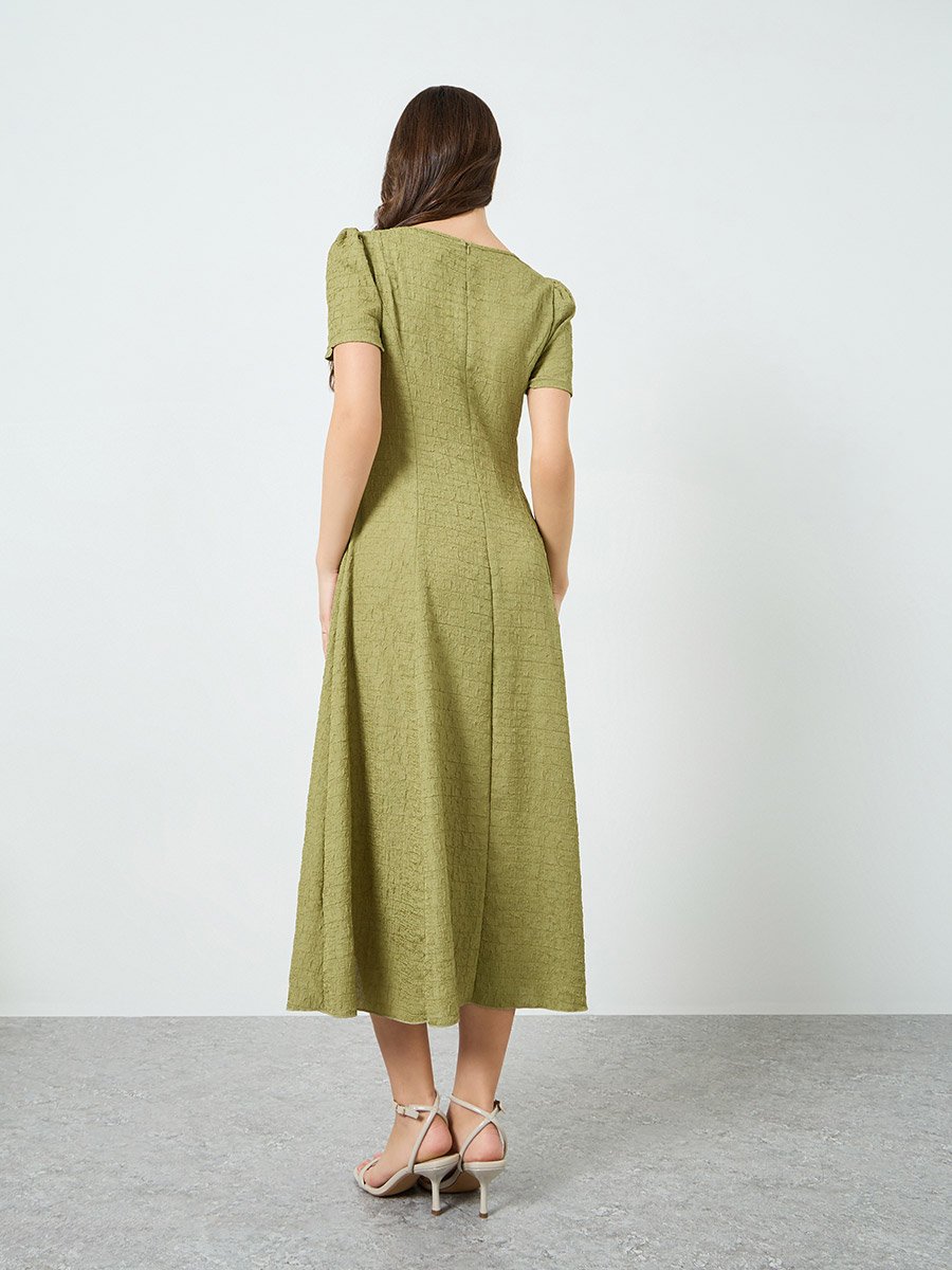 ted baker olive green dress Tuckernuck Green Dupioni Esme Dress Green / XS main image 1
