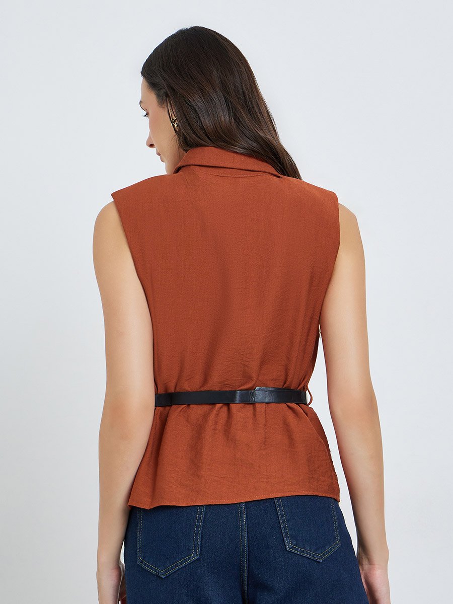 Rus Sleeveless Button-Down Shirt