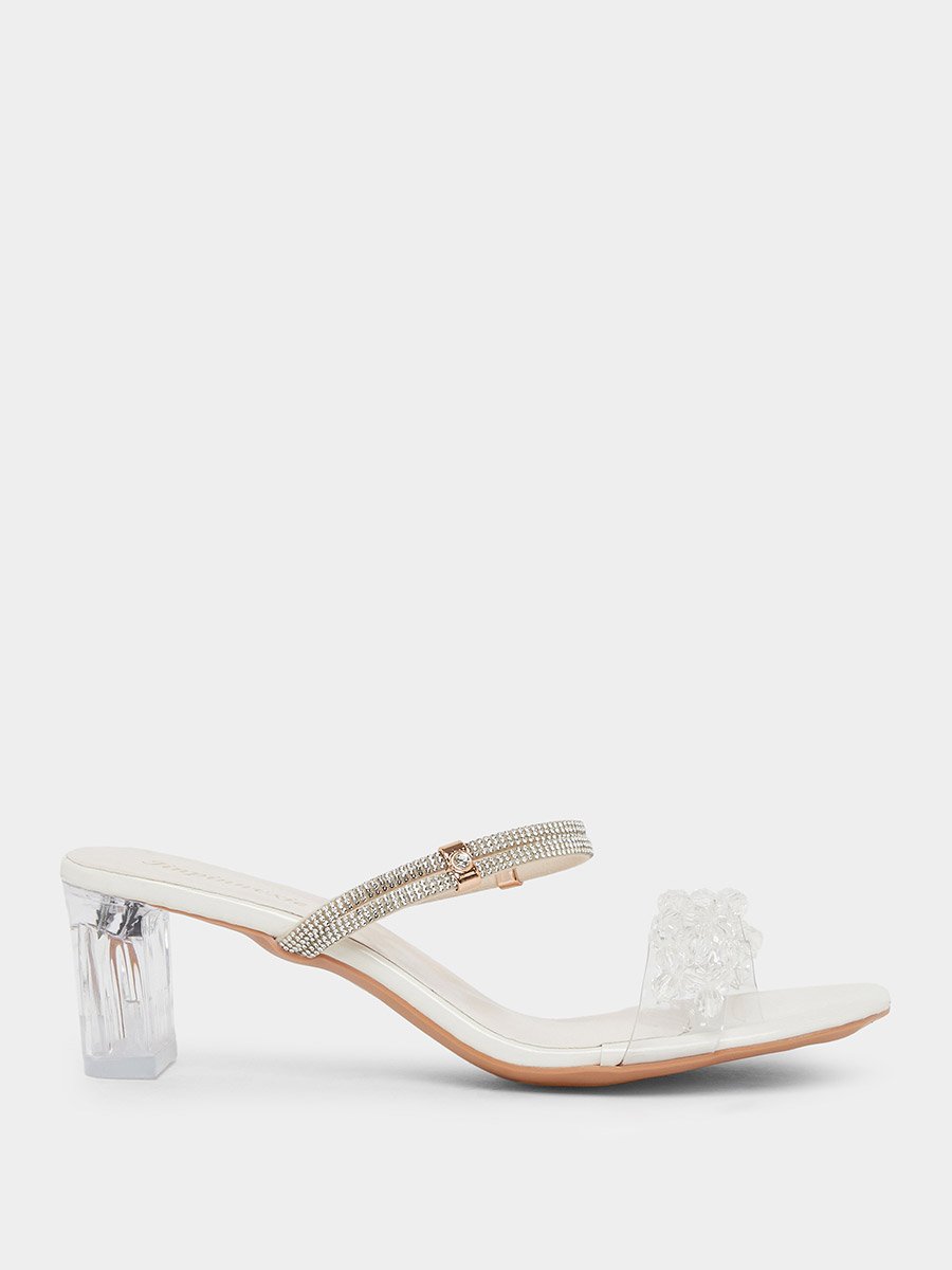 Crystal Embellished Block Heel Sandals