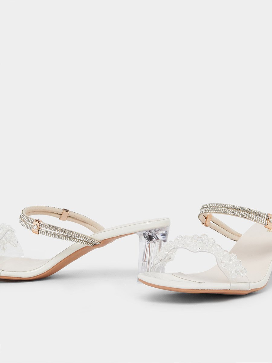 Crystal Embellished Block Heel Sandals