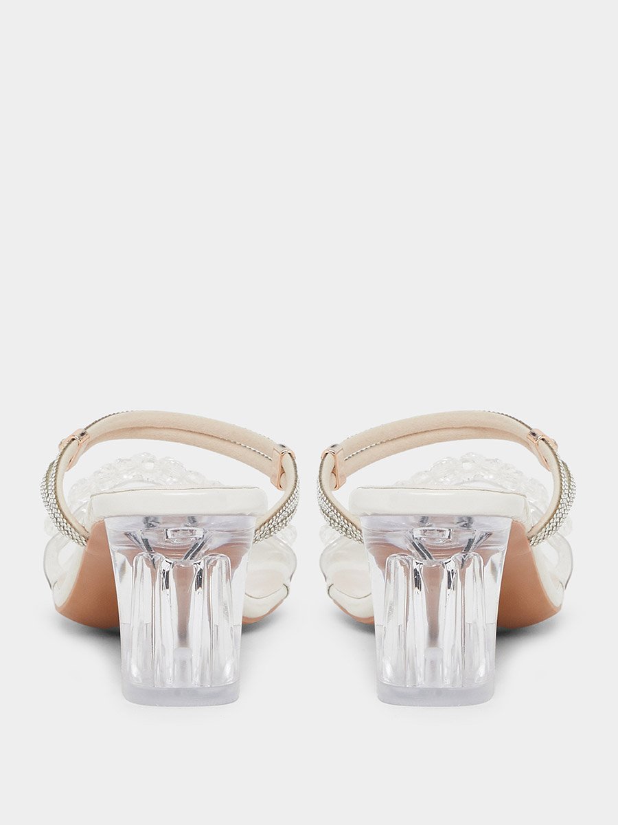 Crystal Embellished Block Heel Sandals