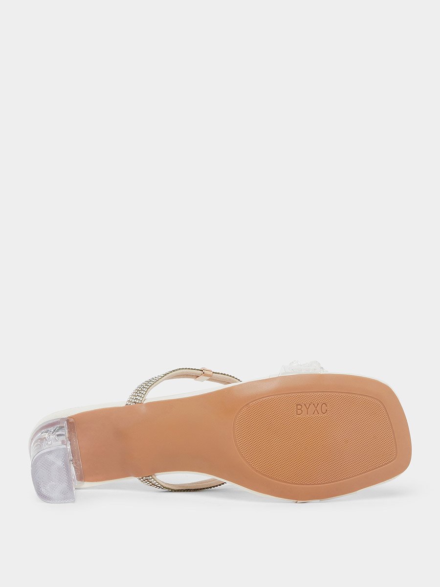 Crystal Embellished Block Heel Sandals