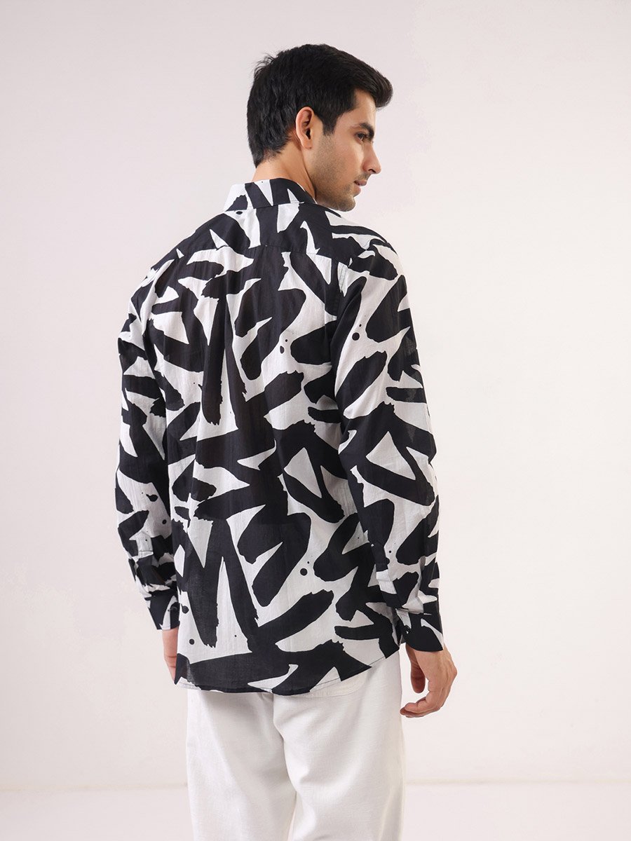 Men Printed Relaxed Fit Cotton Shirt