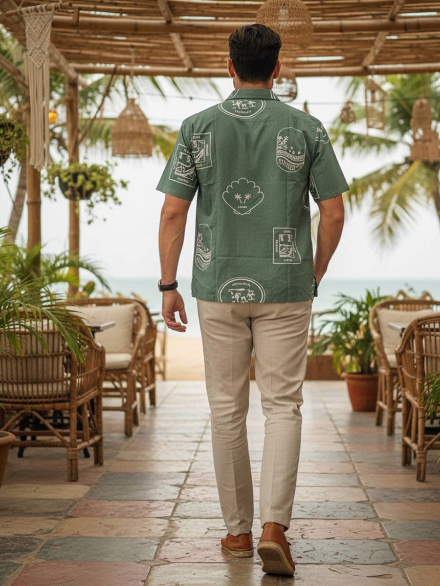 Men Printed Regular Fit Cotton Shirt