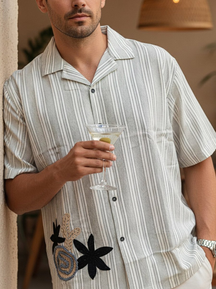 Men Striped Relaxed Fit Cotton Shirt