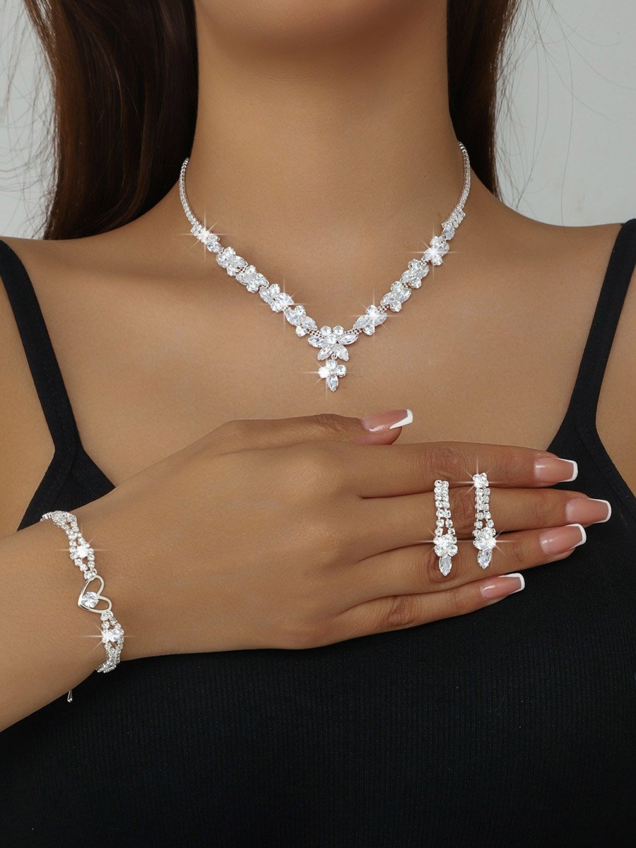 3-Piece Embellished Necklace, Bracelet And Earrings Jewelry Set