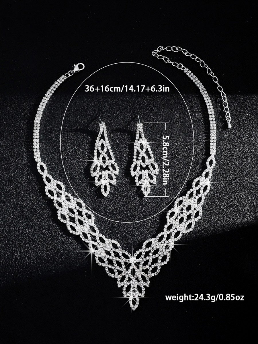 2-Piece Embellished Necklace And Earrings Jewelry Set