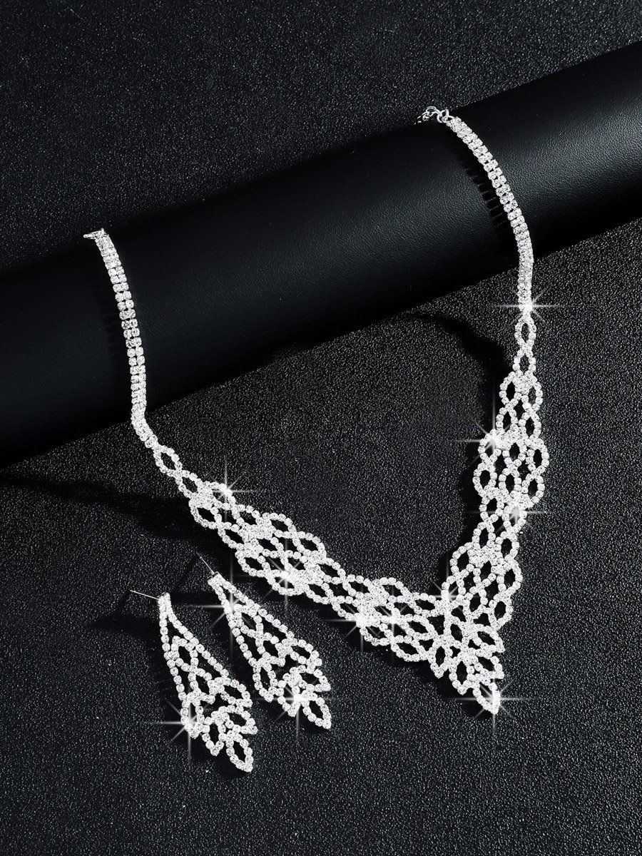 2-Piece Embellished Necklace And Earrings Jewelry Set