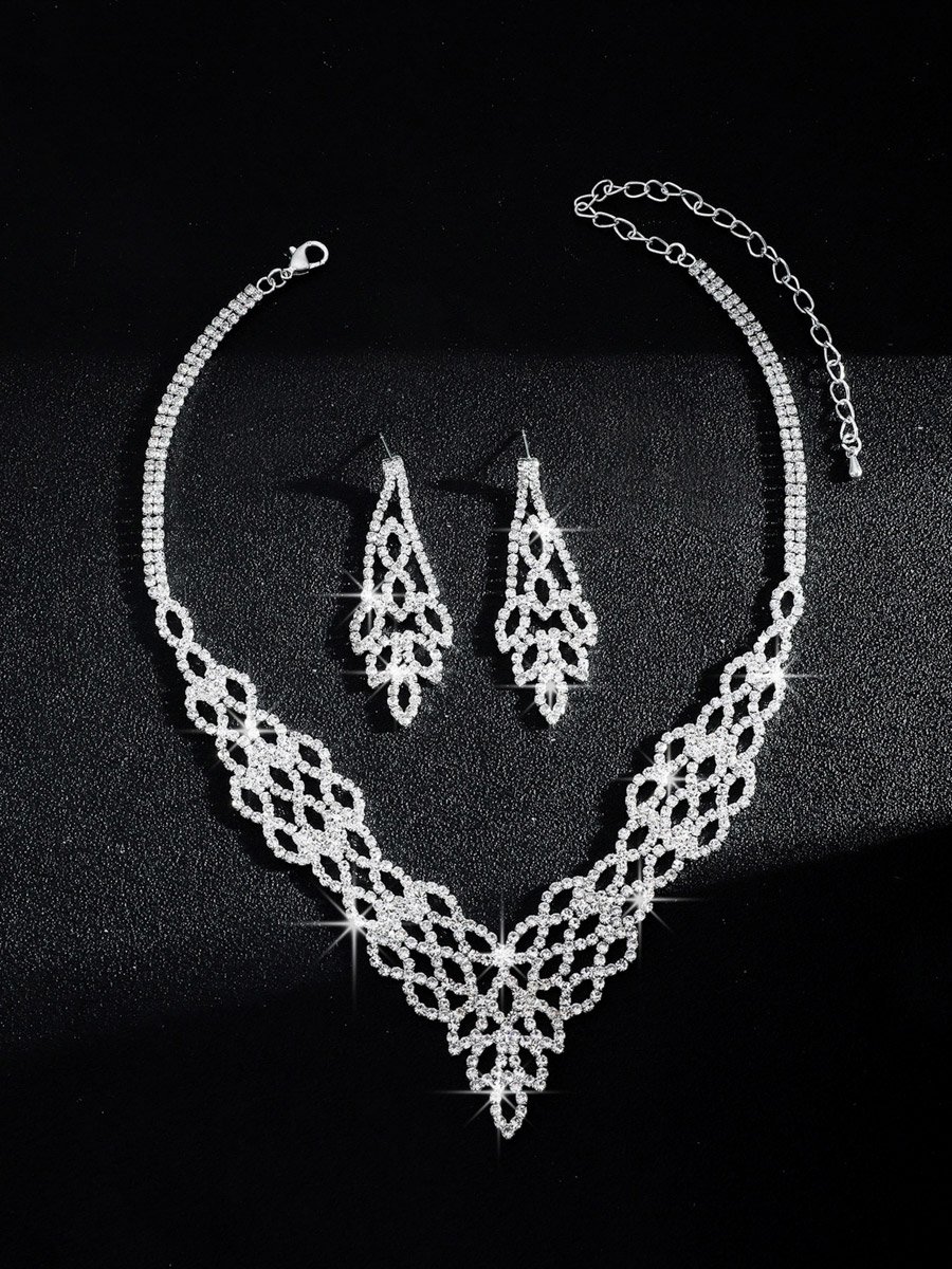 2-Piece Embellished Necklace And Earrings Jewelry Set