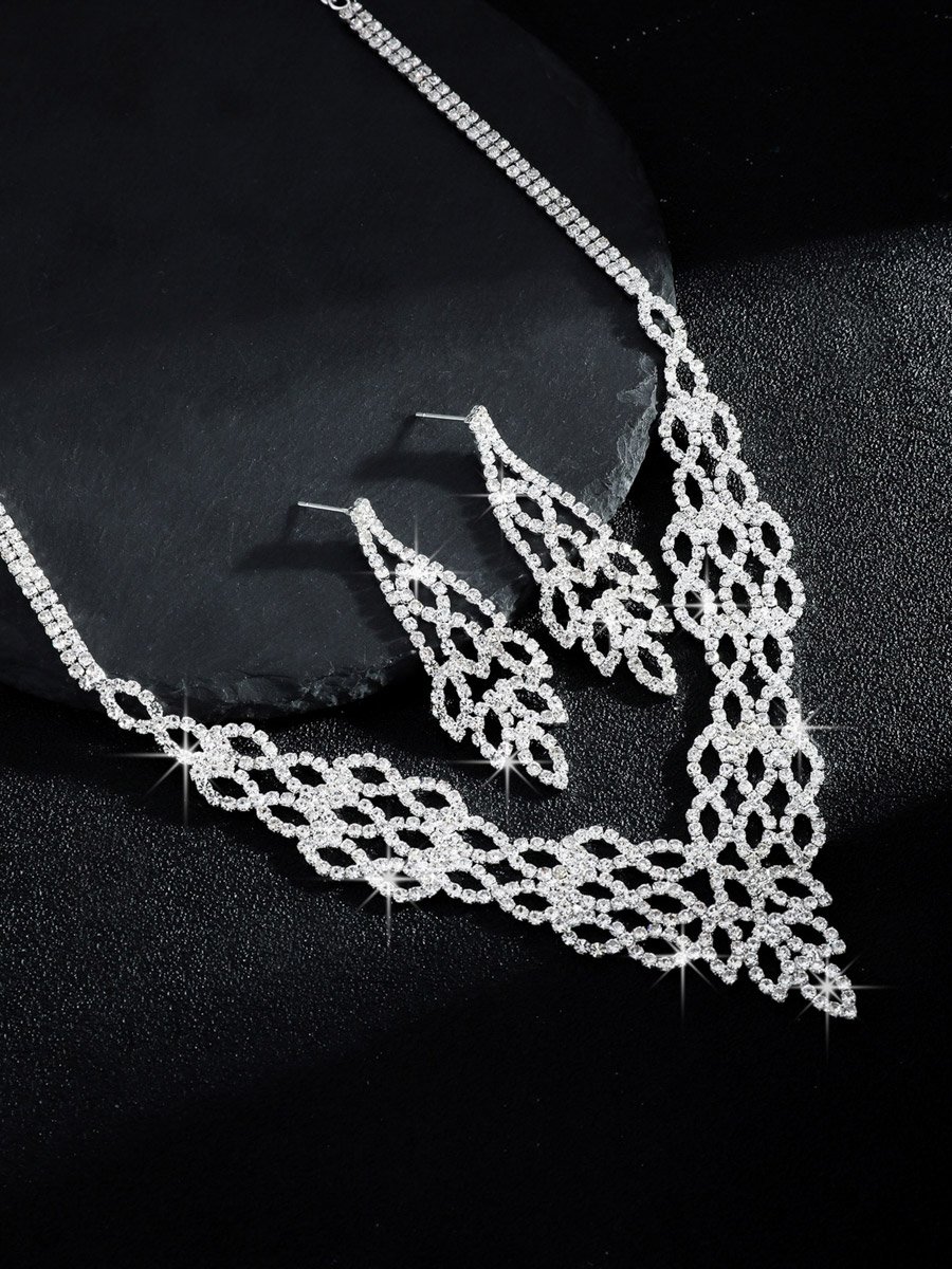 2-Piece Embellished Necklace And Earrings Jewelry Set