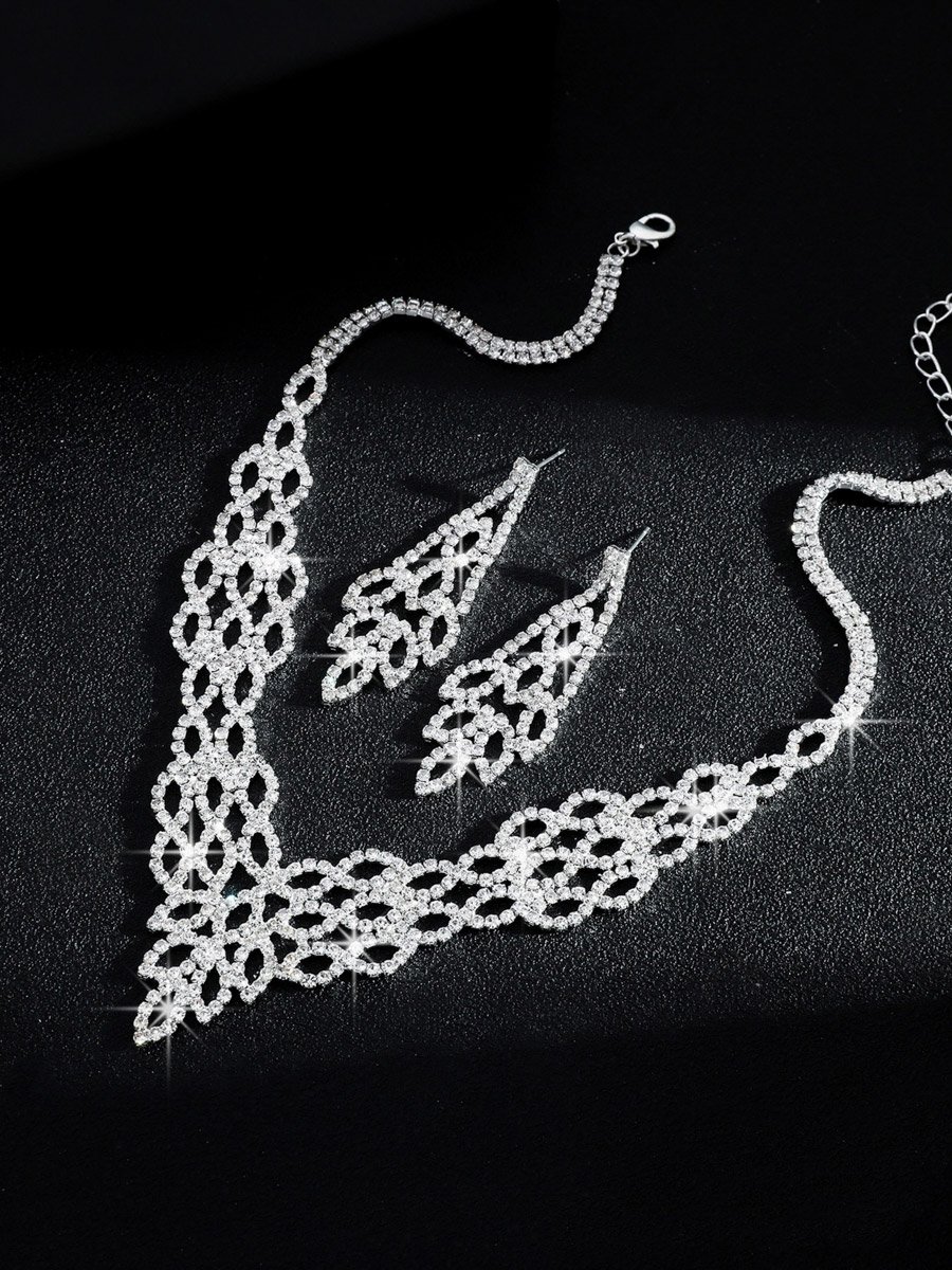 2-Piece Embellished Necklace And Earrings Jewelry Set
