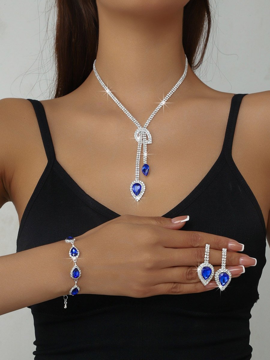 3-Piece Embellished Necklace, Bracelet And Earrings Jewelry Set