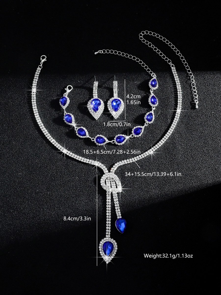 3-Piece Embellished Necklace, Bracelet And Earrings Jewelry Set