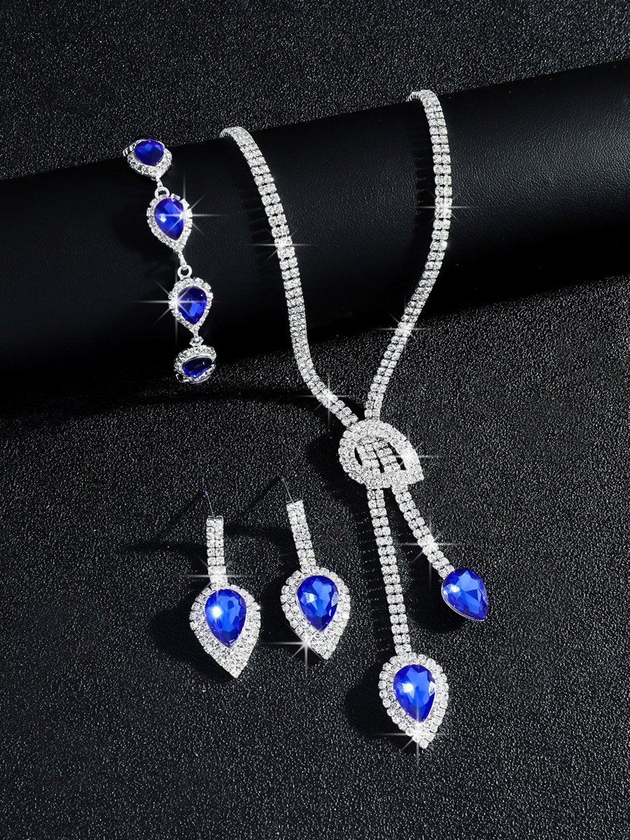 3-Piece Embellished Necklace, Bracelet And Earrings Jewelry Set