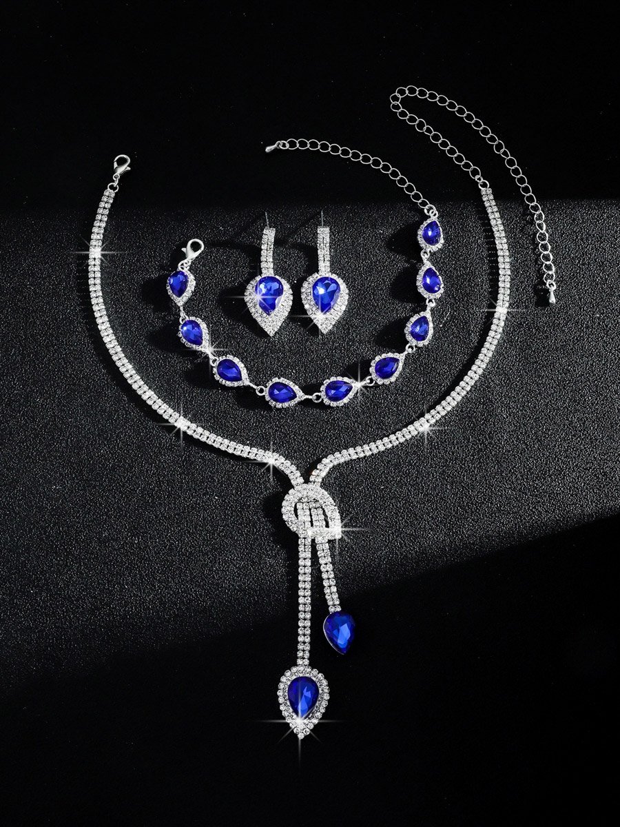 3-Piece Embellished Necklace, Bracelet And Earrings Jewelry Set