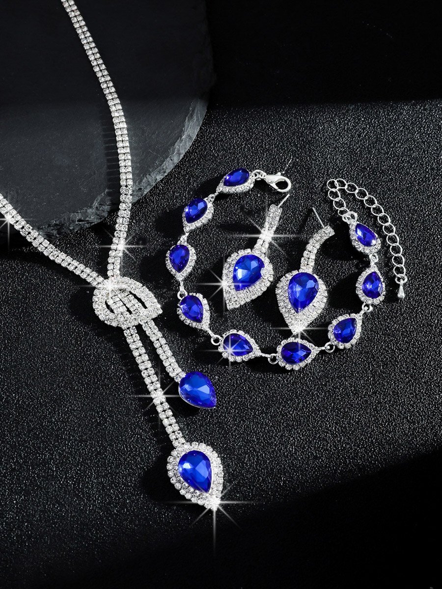3-Piece Embellished Necklace, Bracelet And Earrings Jewelry Set