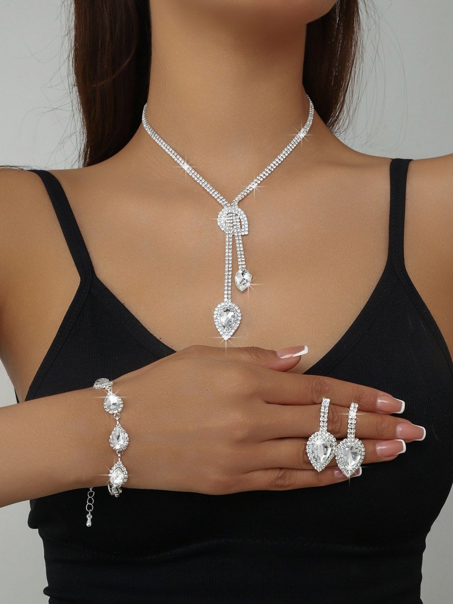 3-Piece Embellished Necklace, Bracelet And Earrings Jewelry Set