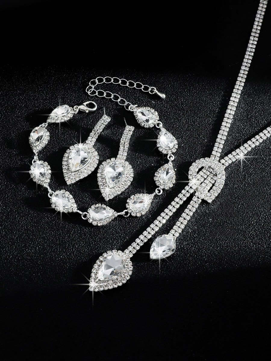 3-Piece Embellished Necklace, Bracelet And Earrings Jewelry Set