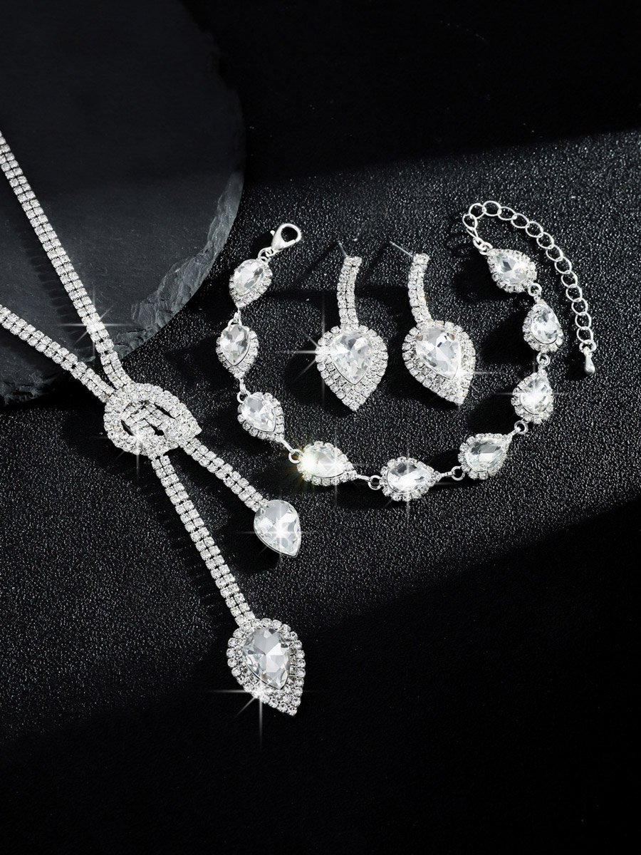 3-Piece Embellished Necklace, Bracelet And Earrings Jewelry Set