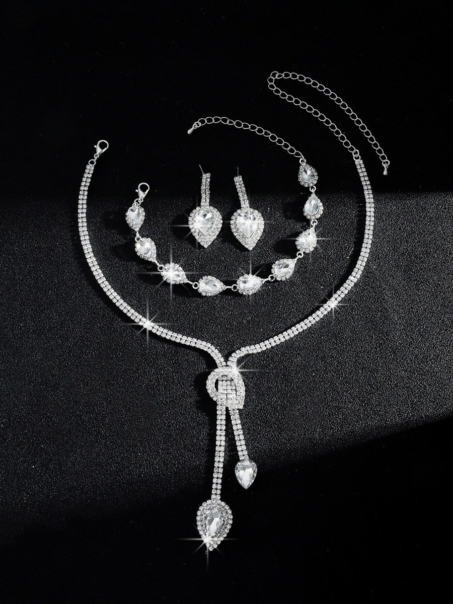 3-Piece Embellished Necklace, Bracelet And Earrings Jewelry Set