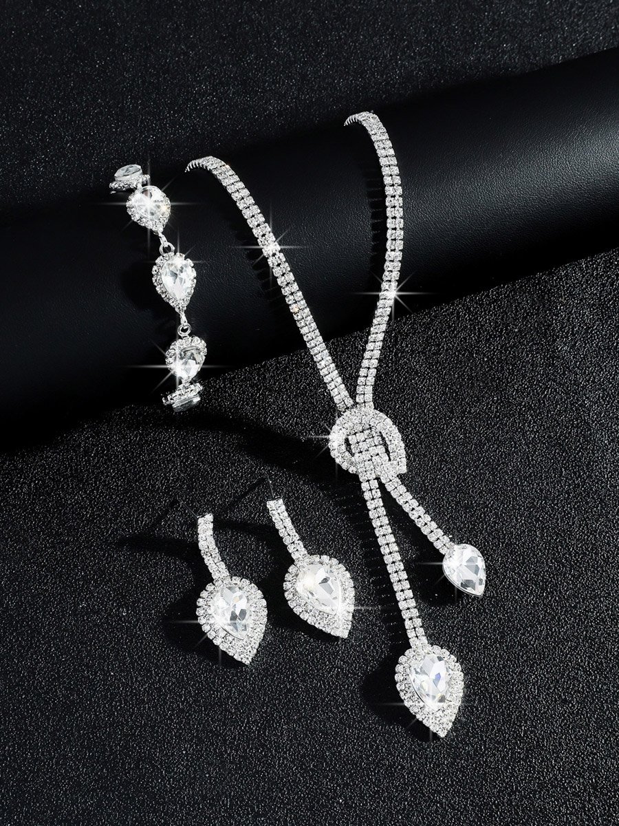 3-Piece Embellished Necklace, Bracelet And Earrings Jewelry Set