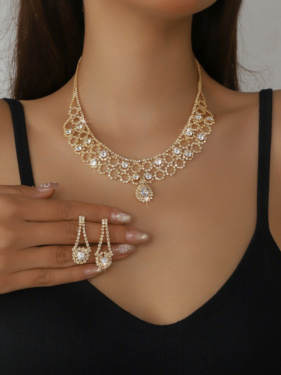 2-Piece Embellished Necklace And Earrings Jewelry Set