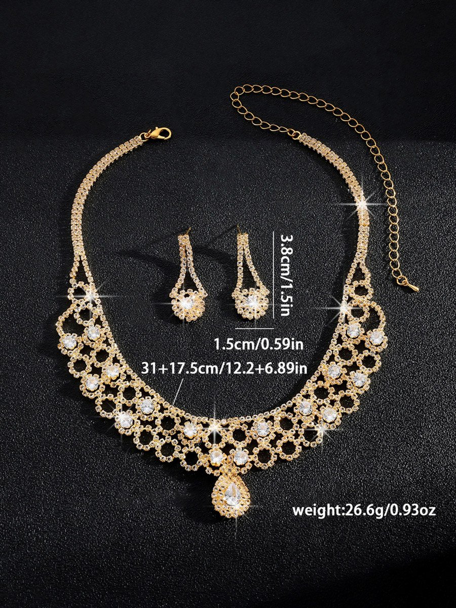 2-Piece Embellished Necklace And Earrings Jewelry Set