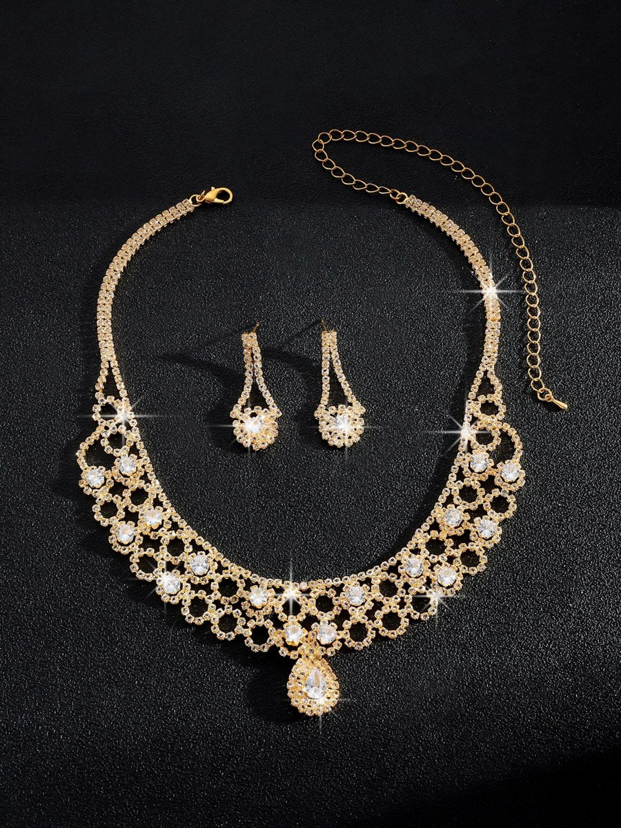 2-Piece Embellished Necklace And Earrings Jewelry Set