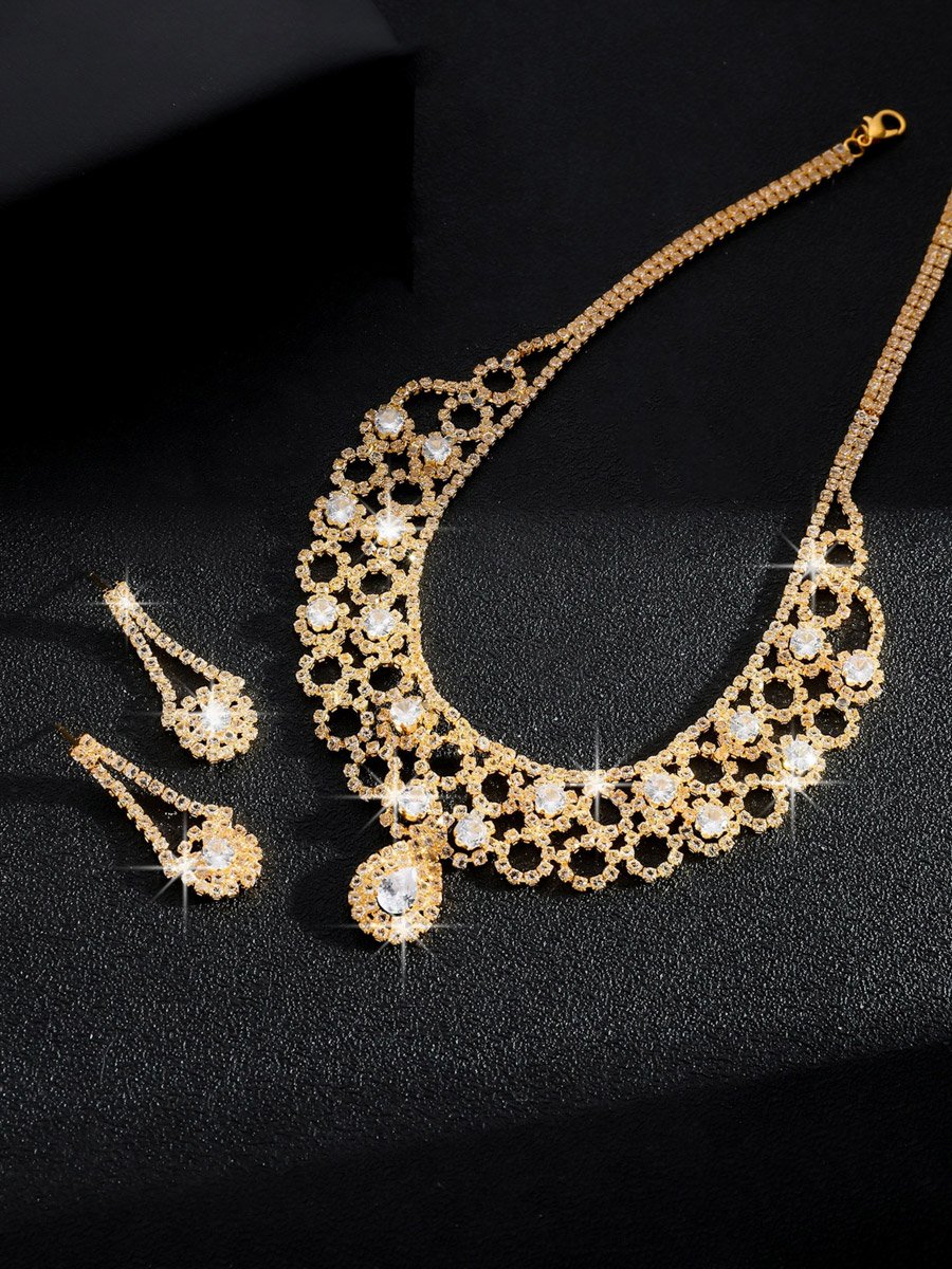 2-Piece Embellished Necklace And Earrings Jewelry Set