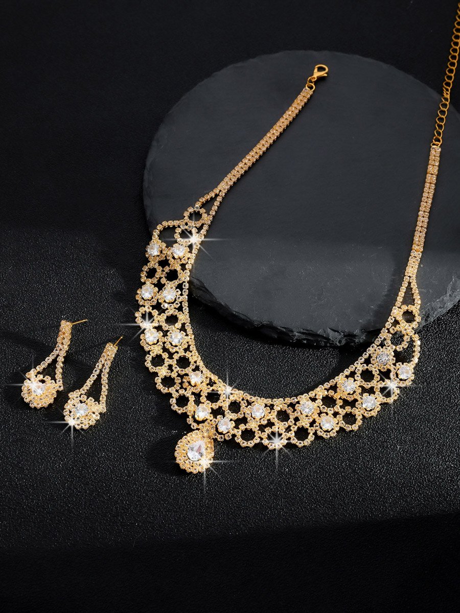 2-Piece Embellished Necklace And Earrings Jewelry Set