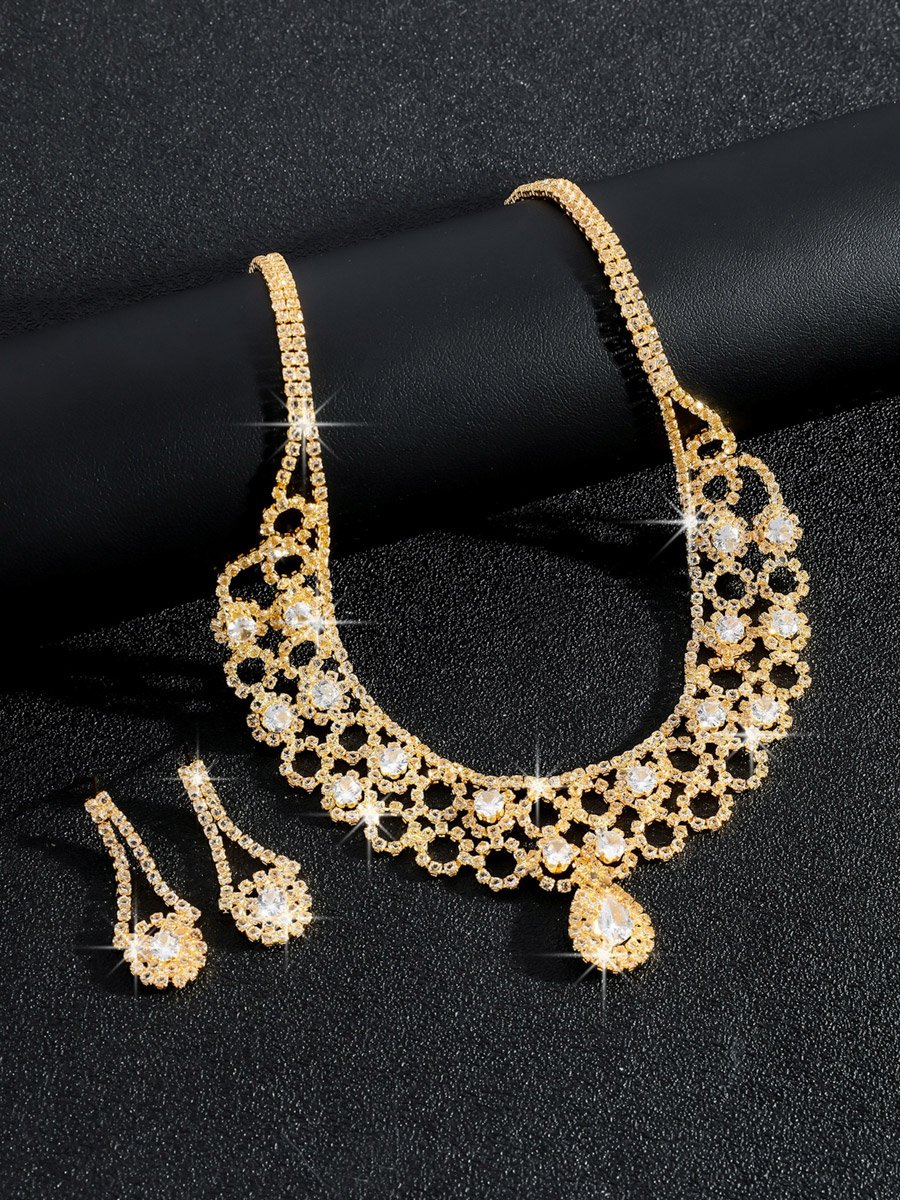 2-Piece Embellished Necklace And Earrings Jewelry Set
