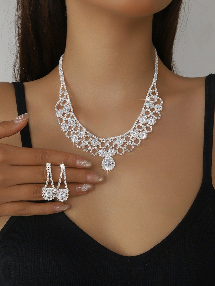 2-Piece Embellished Necklace And Earrings Jewelry Set