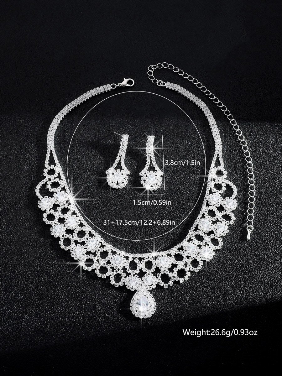 2-Piece Embellished Necklace And Earrings Jewelry Set